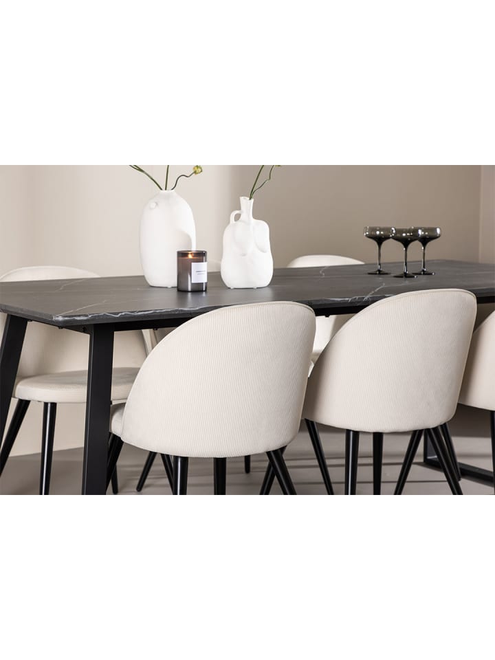 ebuy24 Essgruppe Malaga (7-teilig) Dunkelgrau 200 x 90 cm günstig kaufen onesize