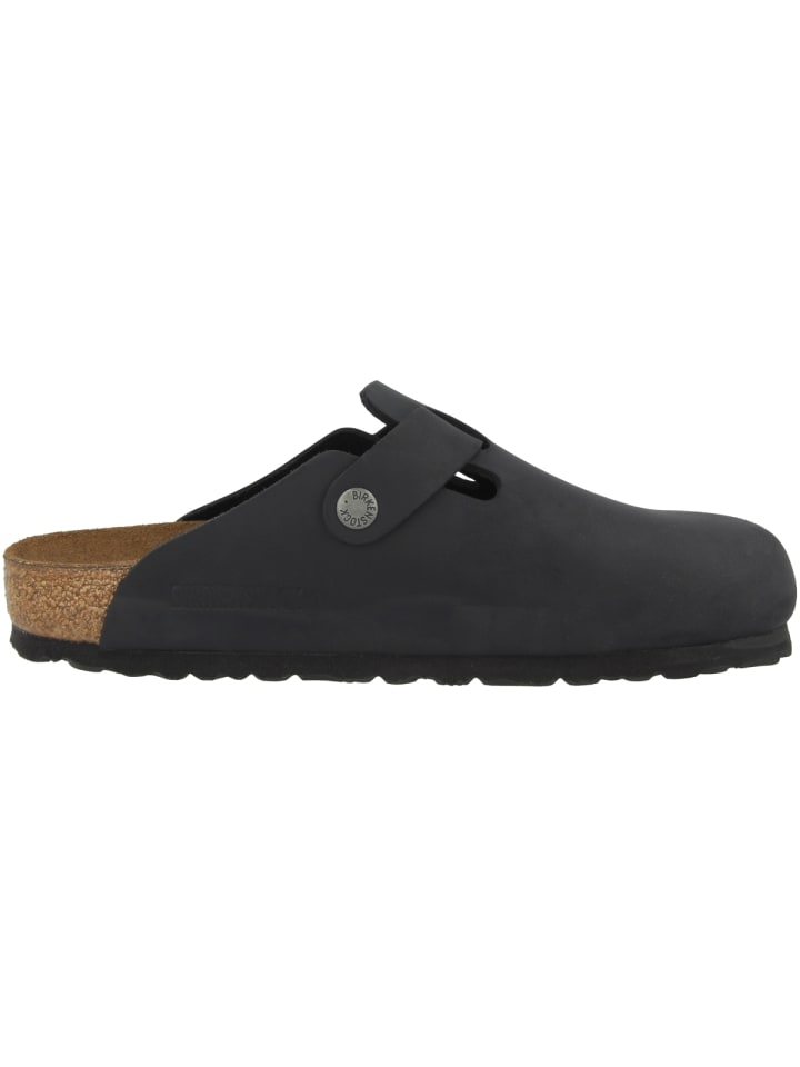 Birkenstock Clogs Boston Geöltes Nubukleder normal in schwarz günstig kaufen