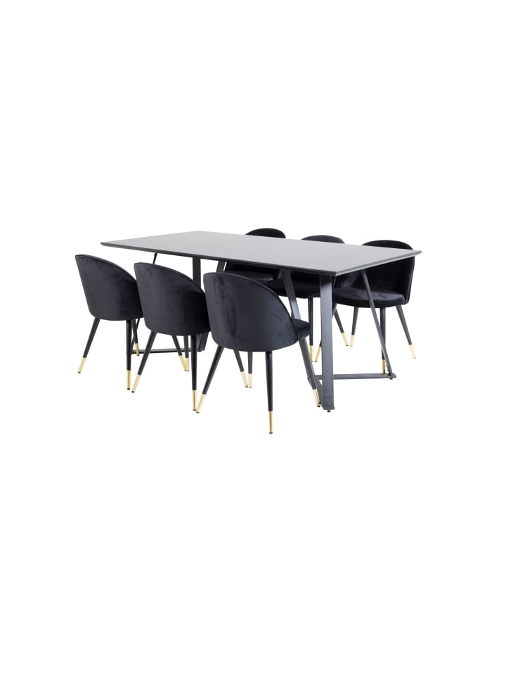 ebuy24 Essgruppe Marina 23 (7-teilig) Schwarz 90 x 180 cm günstig kaufen onesize