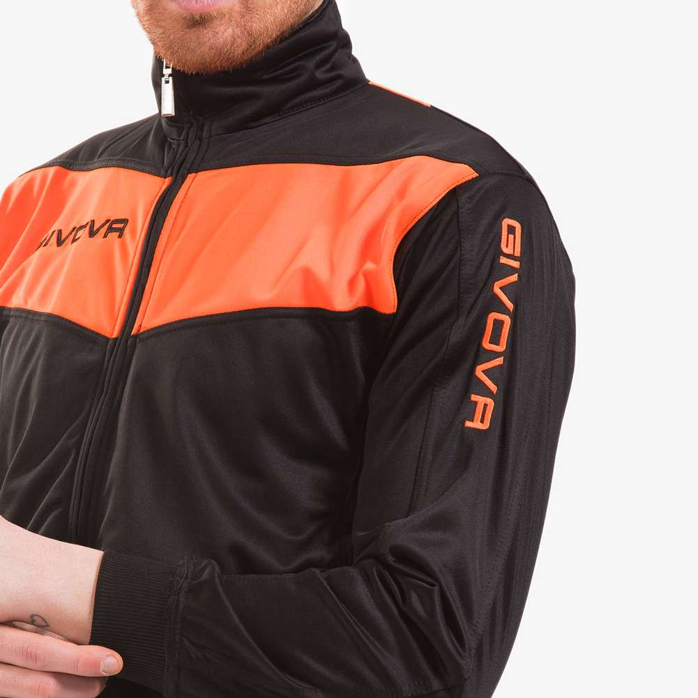 Givova Tuta Visa Trainingsanzug schwarz/neon-orange