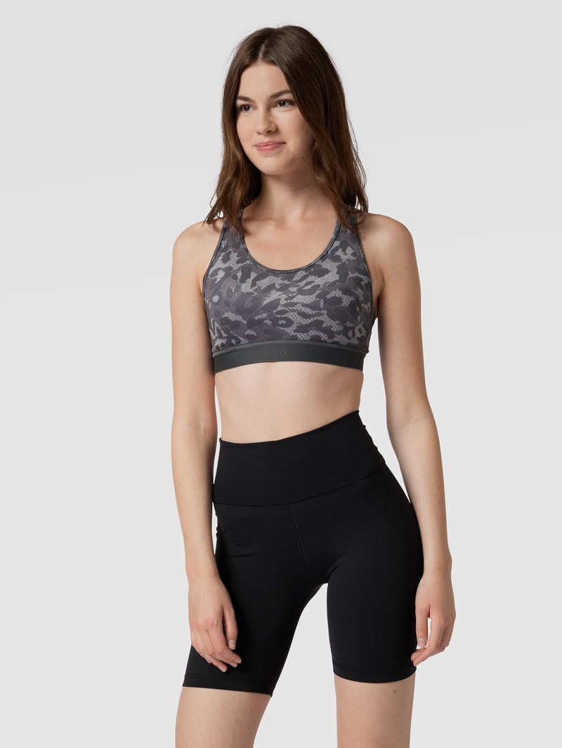 Bralette mit Logo-Bund in hellgrau meliert