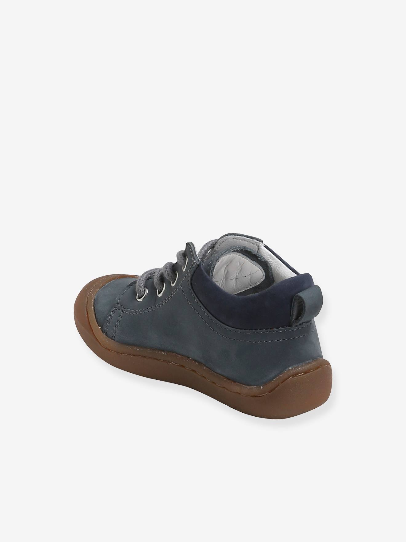 Vertbaudet Jungen Baby Krabbelschuhe - blaugrau