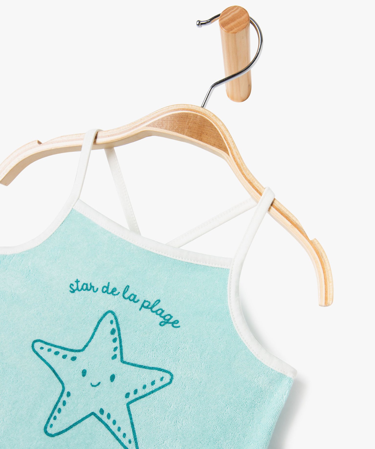 Ensemble bébé fille 2 pièces : short + débardeur en éponge vert clair | GEMO