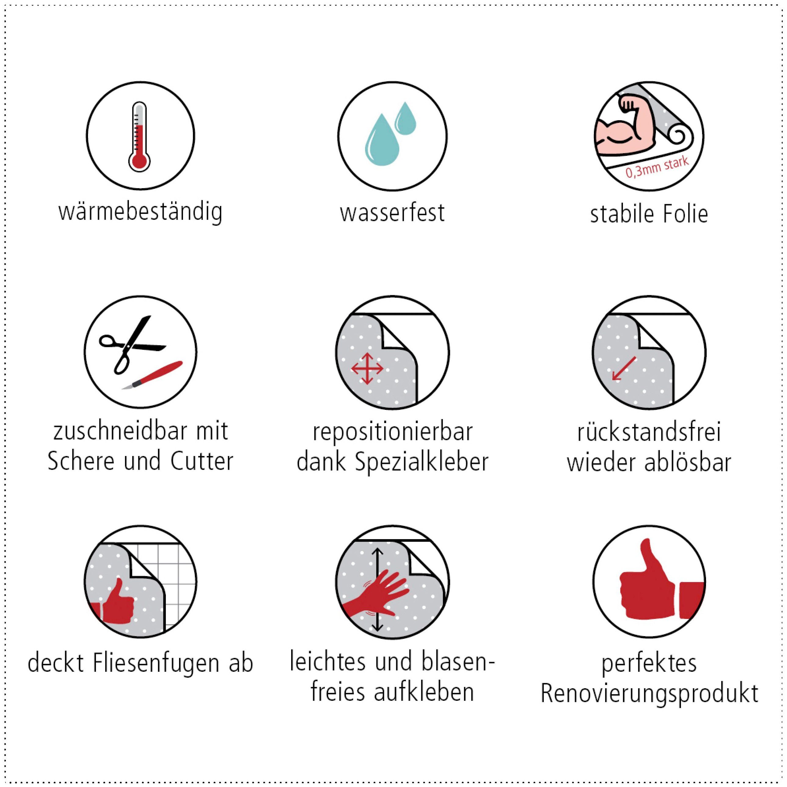 MySpotti Küchenrückwand fixy Hexagon, selbstklebende und flexible Küchenrückwand-Folie