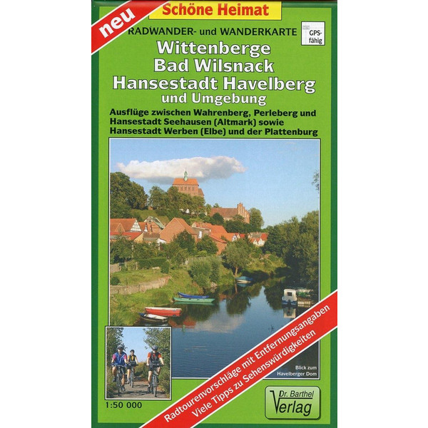 Radwander- und Wanderkarte Wittenberge, Bad Wilsnack, Hansestadt Havelberg und Umgebung 1:50000 - Wanderkarte