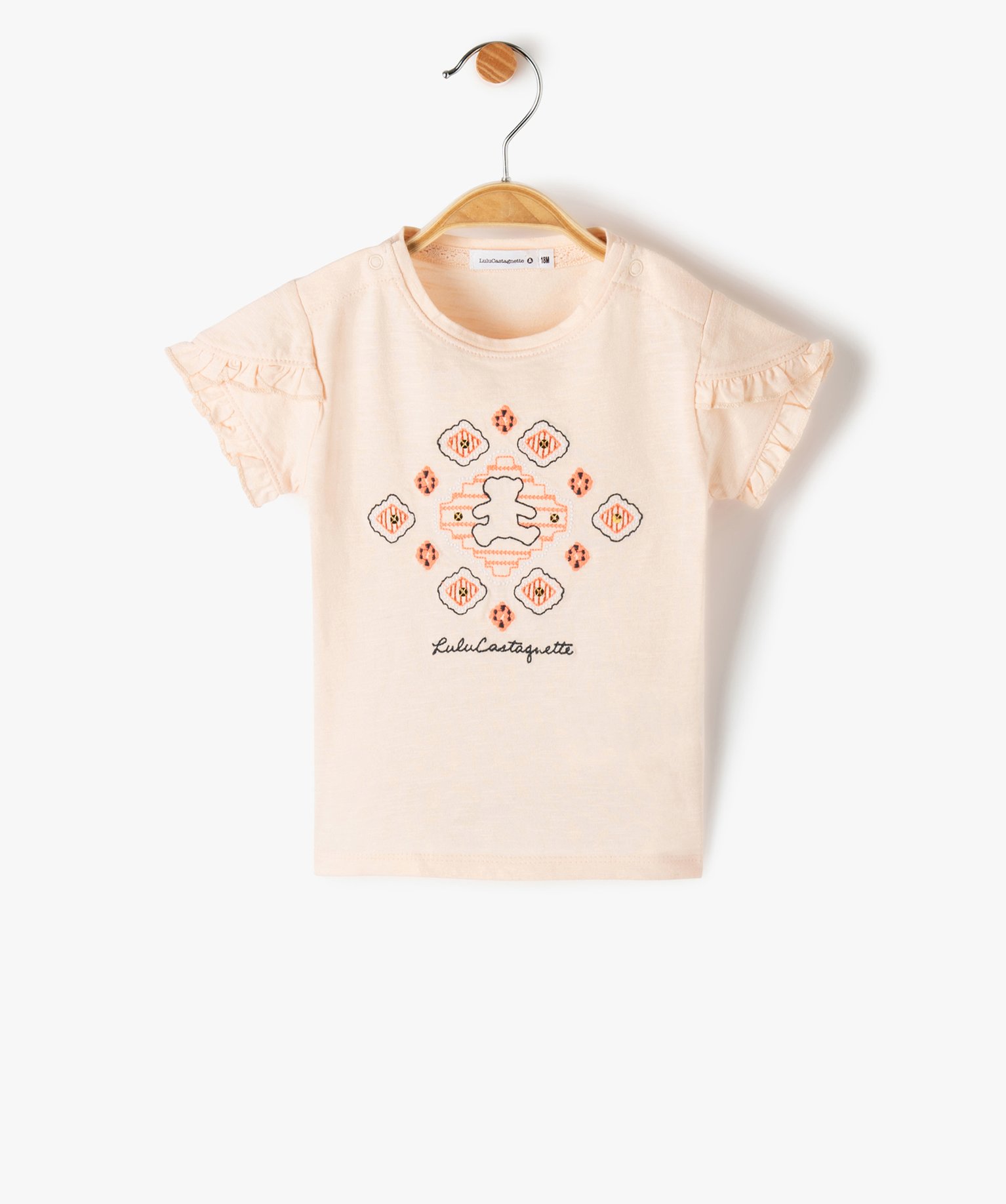 Tee-shirt bébé fille avec logo brodé – LuluCastagnette orange | GEMO