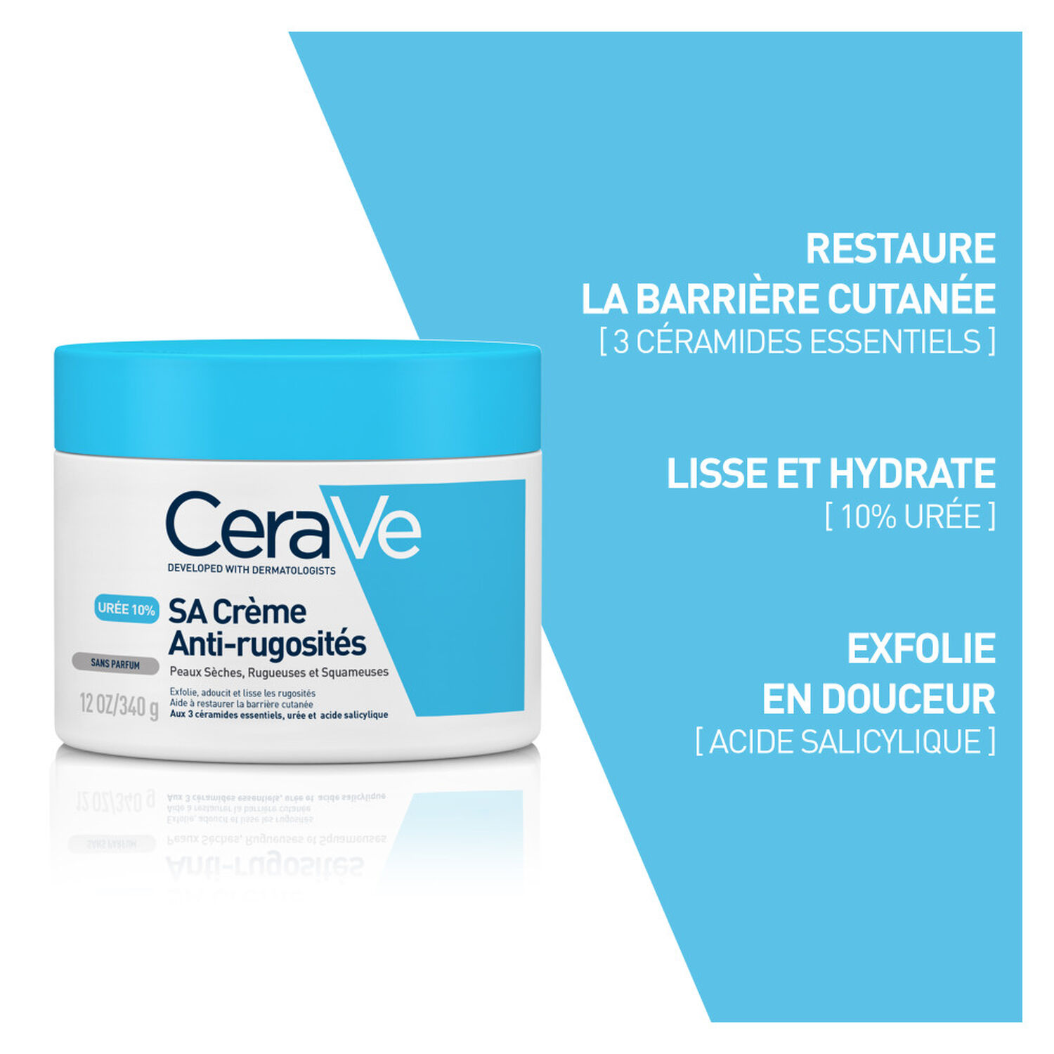 Cerave Crème Anti-Rugosités Peaux Sèches, Rugeuses & Squameuses