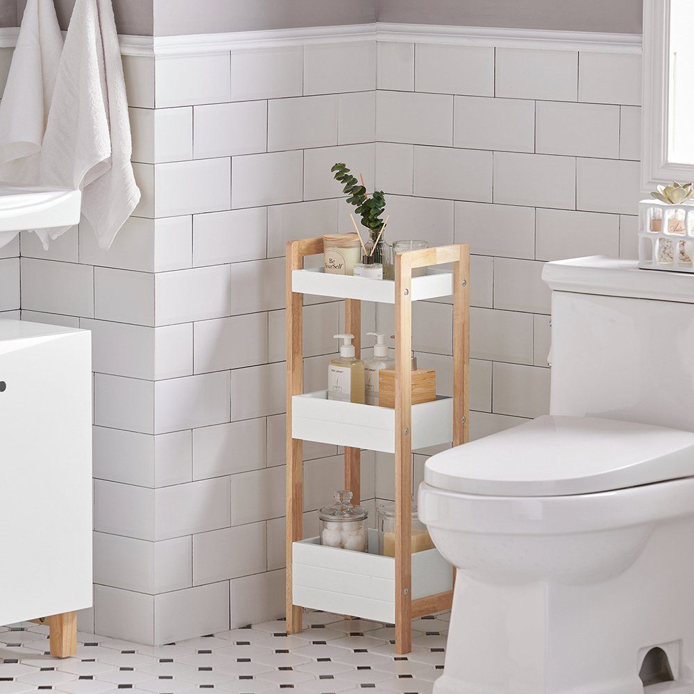 SoBuy Badregal FRG226, Standregal Küchenregal mit 3 Ablagefächern