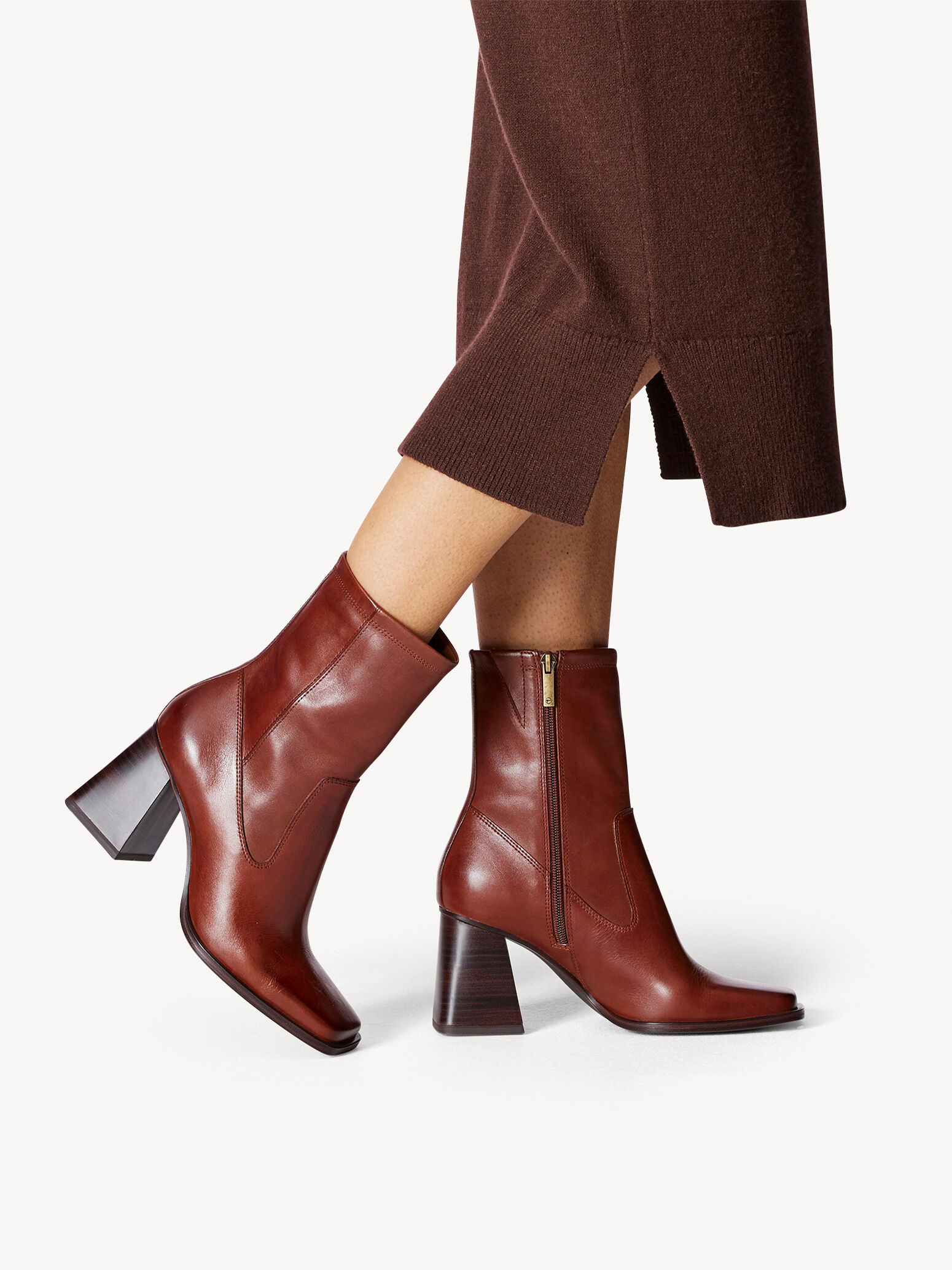 Bottine en cuir - marron