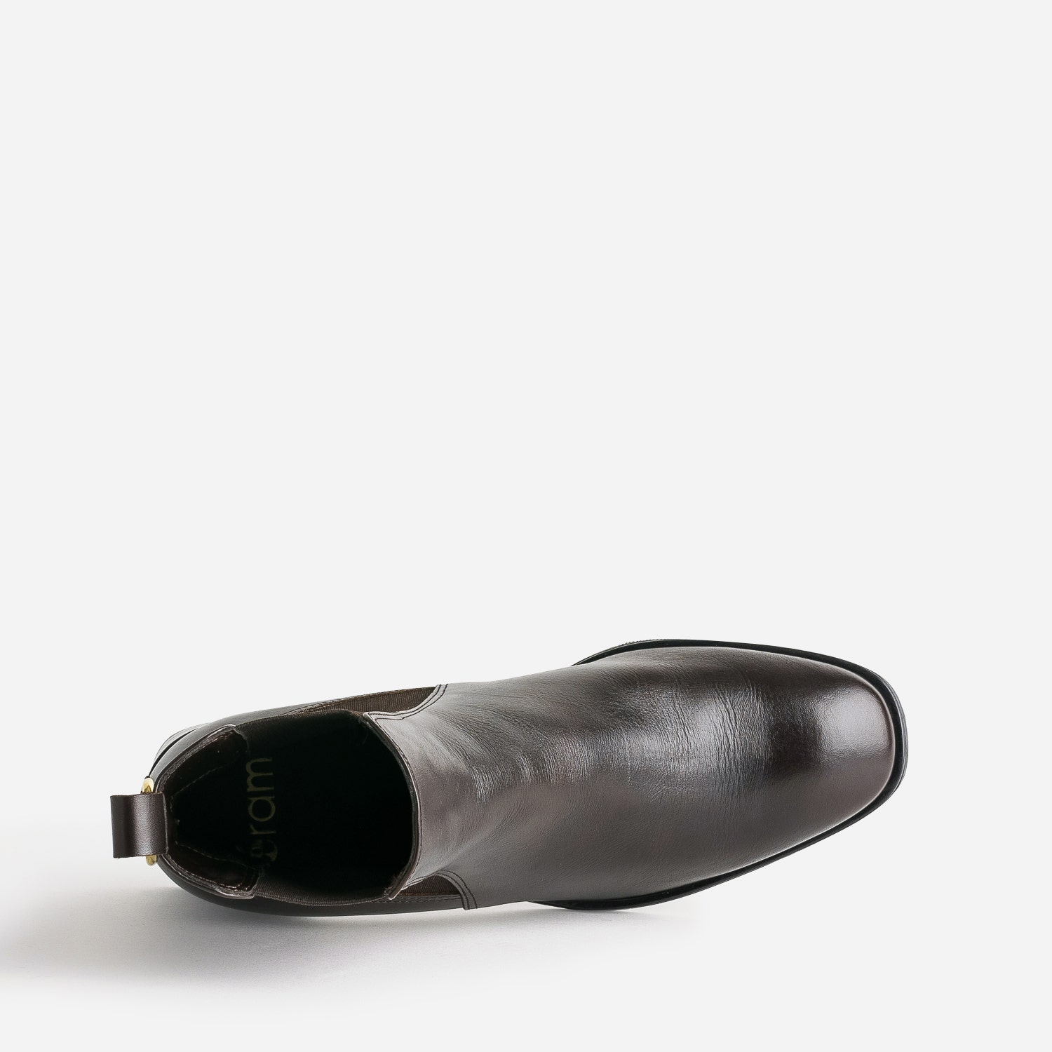Chelsea boots marron foncé en cuir