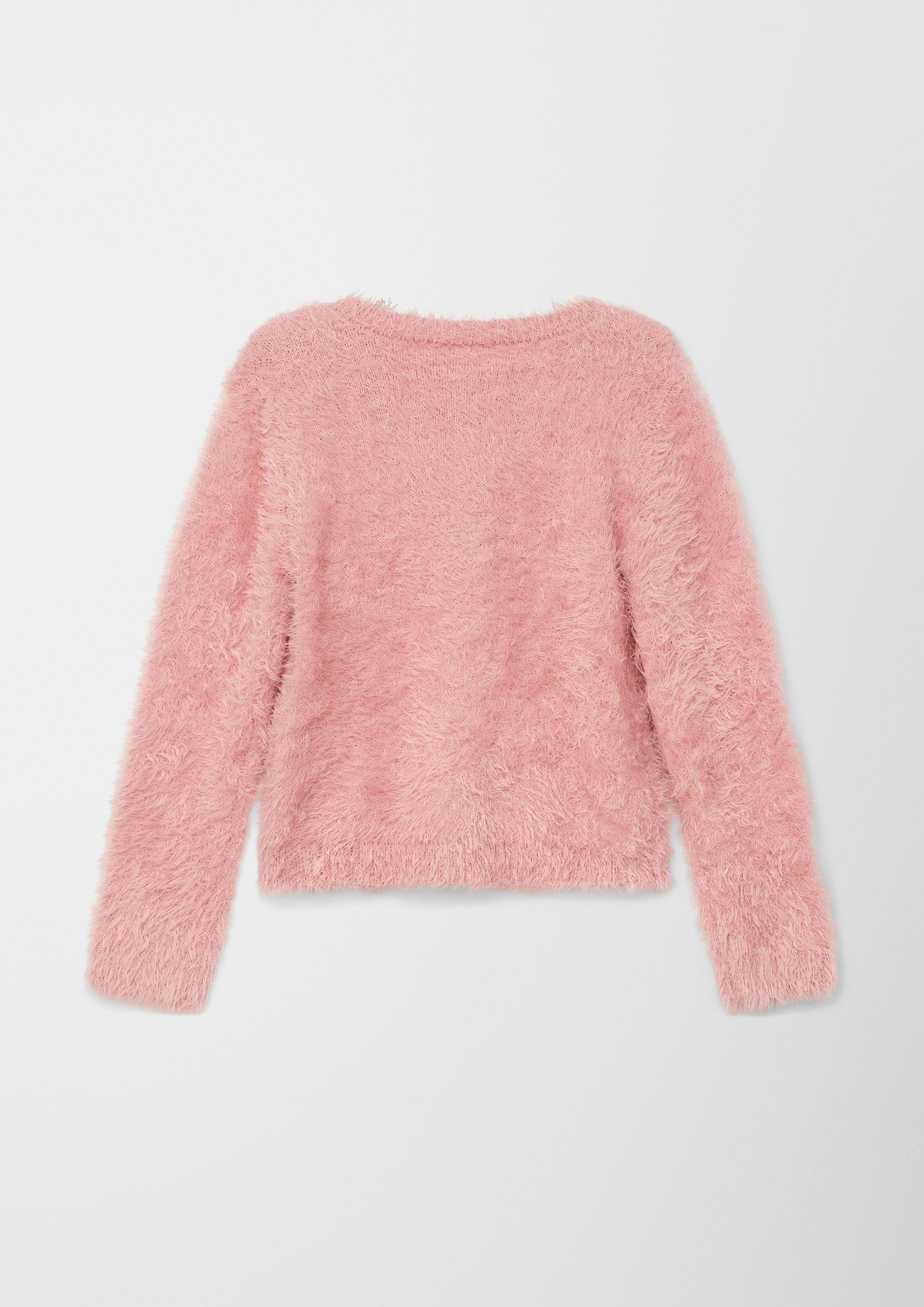 s.Oliver Strickjacke Strickjacke mit Paillettendetail Pailletten