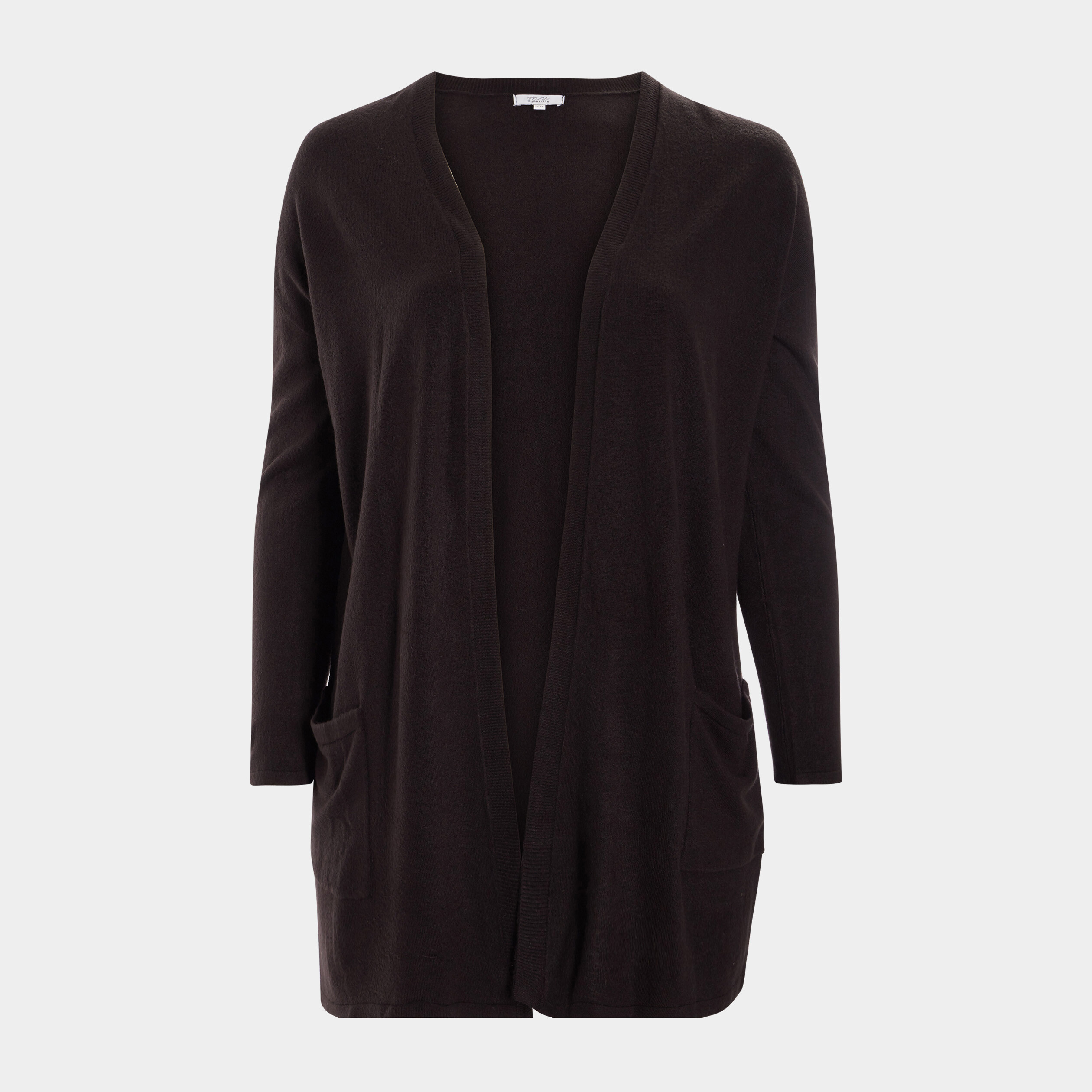 Gilet mi-long avec col en V noir femme grande taille | La Halle