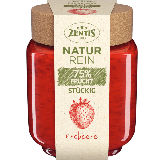 Zentis Naturrein 75% Fruchtaufstrich Erdbeere 200G