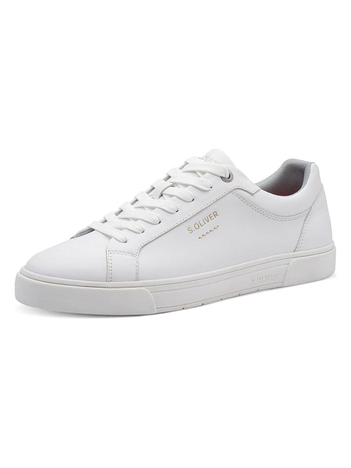 s.Oliver Leder-Sneakers in Weiß günstig kaufen