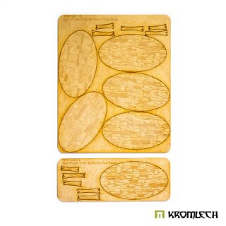 Wooden Planks 90x52 mm Oval Base Toppers (6)