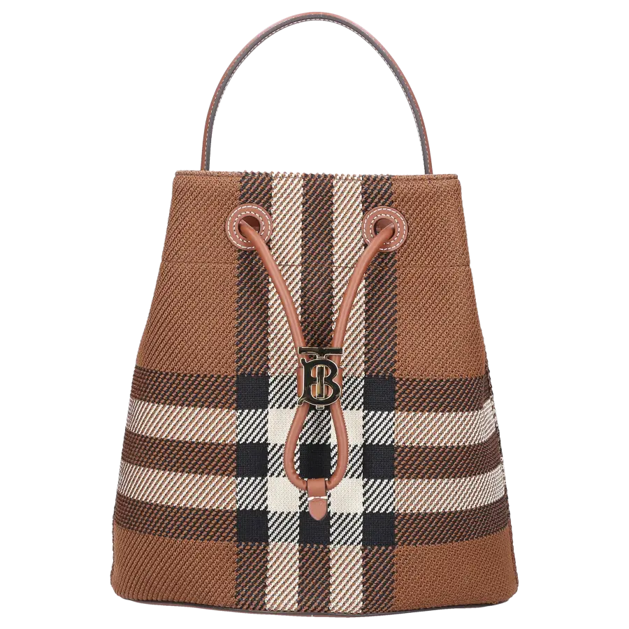 Burberry - Handtasche DRAWSTRING BUCKET Canvas - braun