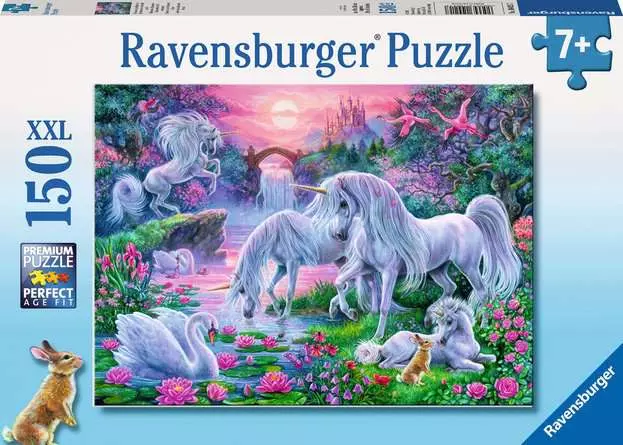 Kinderpuzzle ab 7 Jahren - Einhörner im Abendrot - 150 Teile