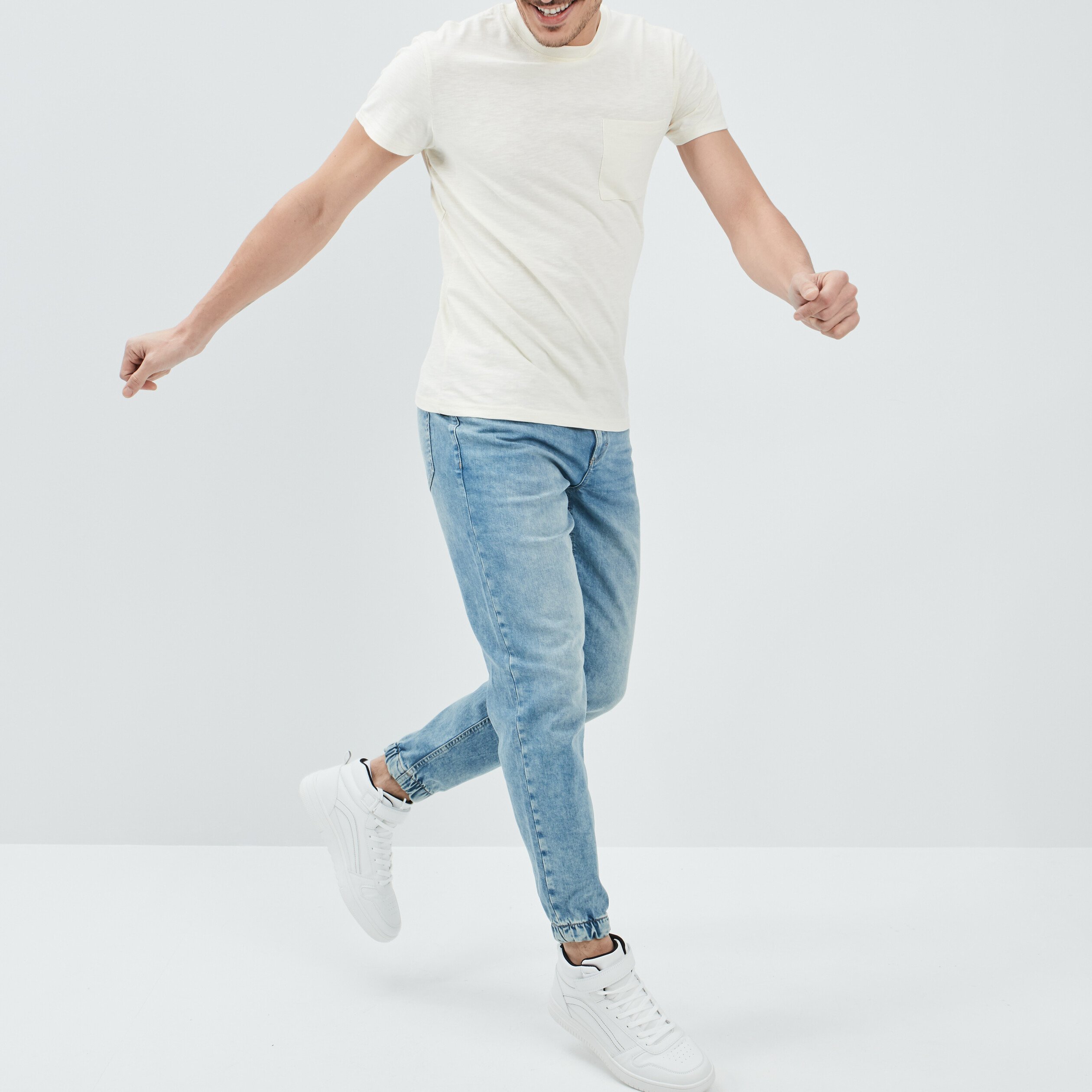 Jeans regular denim bleach homme | La Halle