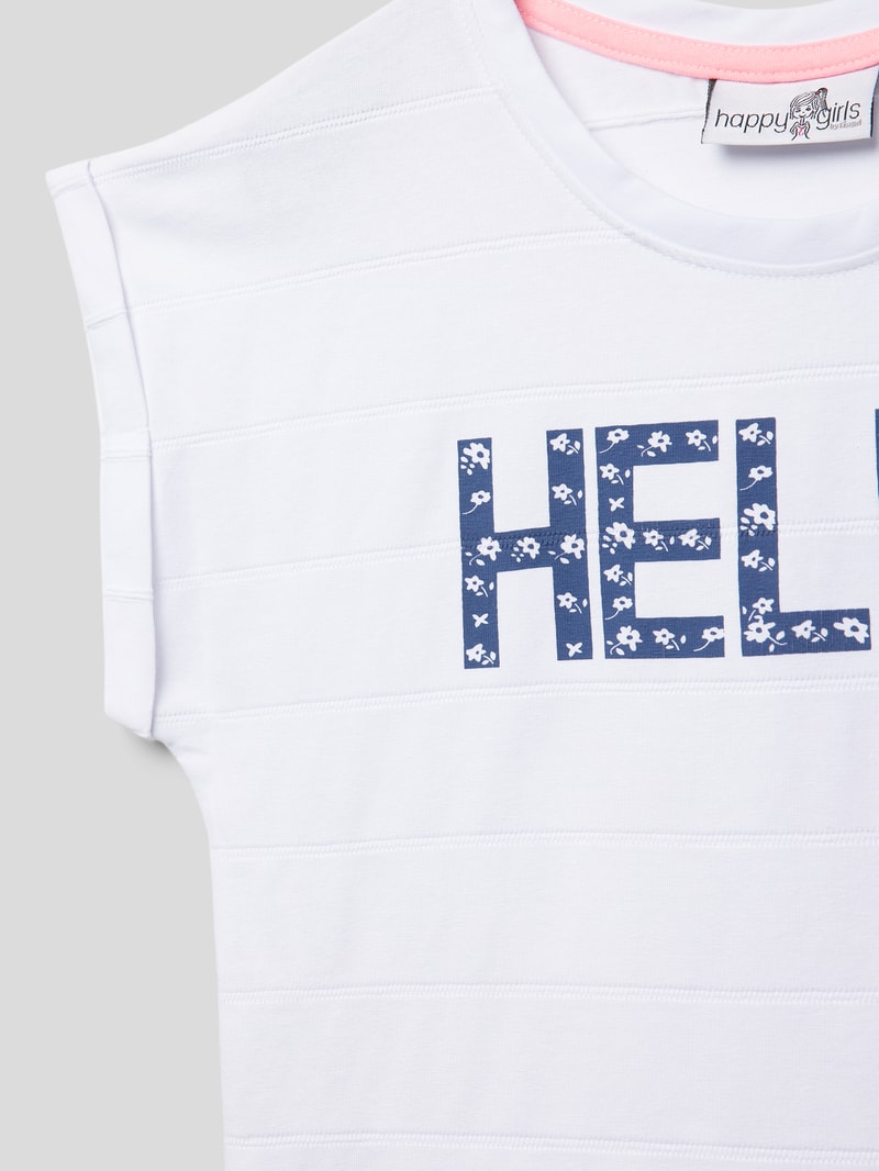 T-Shirt mit Motiv-Print in blau
