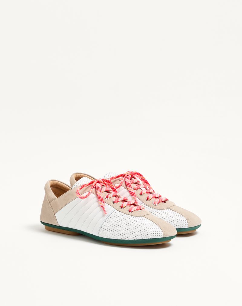 Baskets Strikie en cuir nappa perforé et croûte
