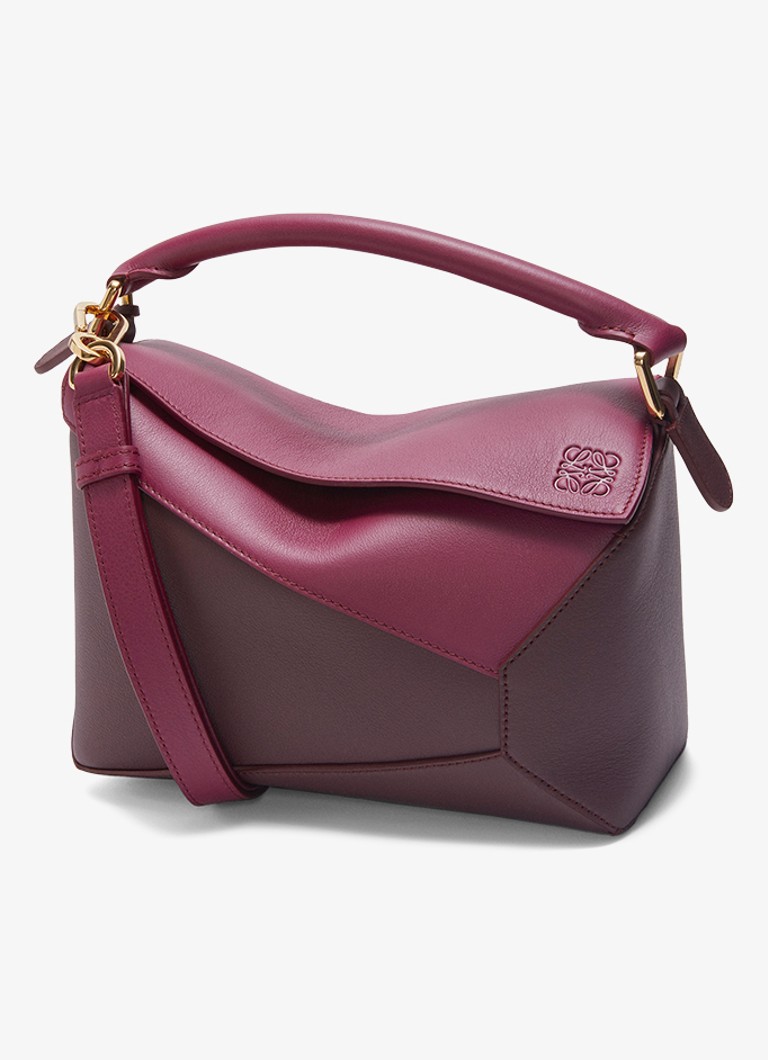 Geantă de umăr mică LOEWE Puzzle Edge din piele de vițel