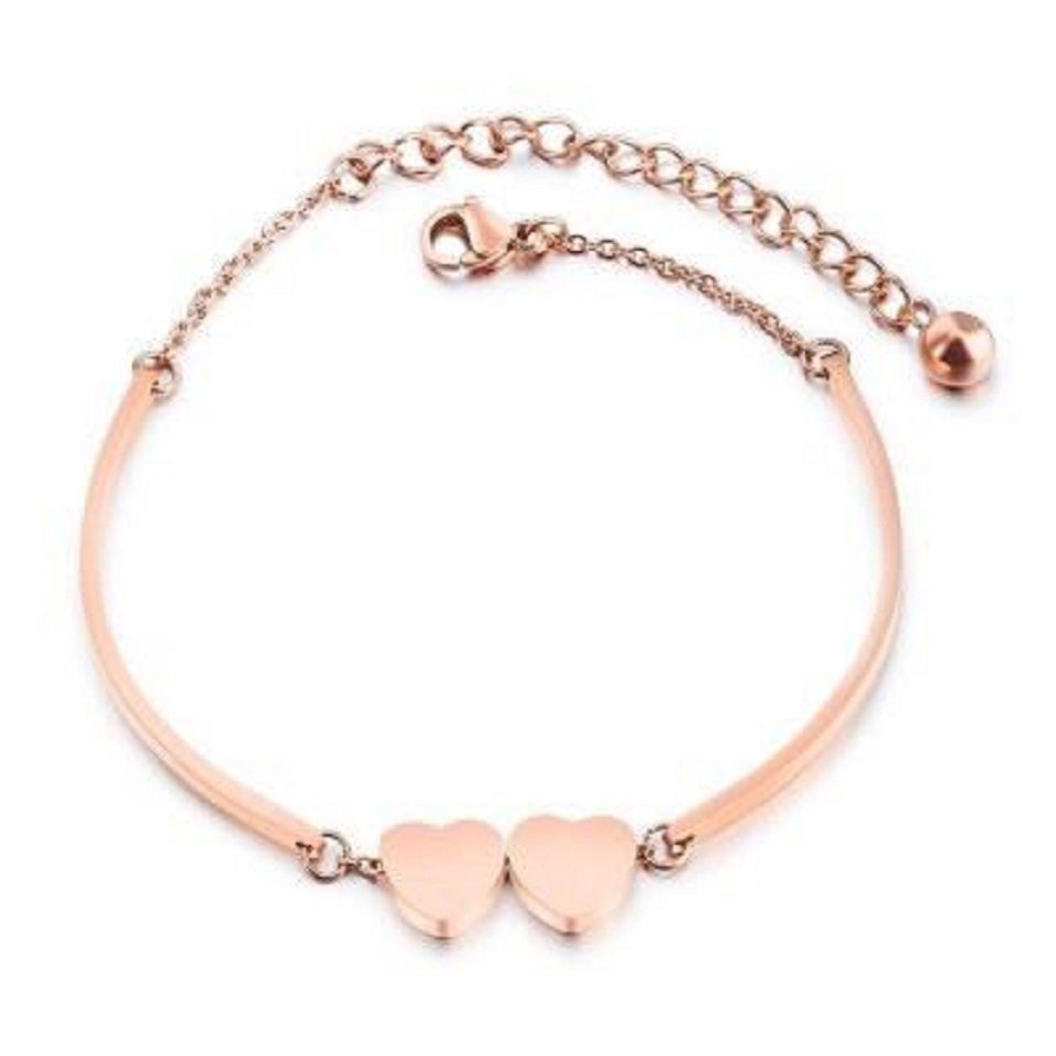 ENGELSINN Armband Schmuck Edelstahl Rose Herzen inkl. Geschenkbox (1-tlg)