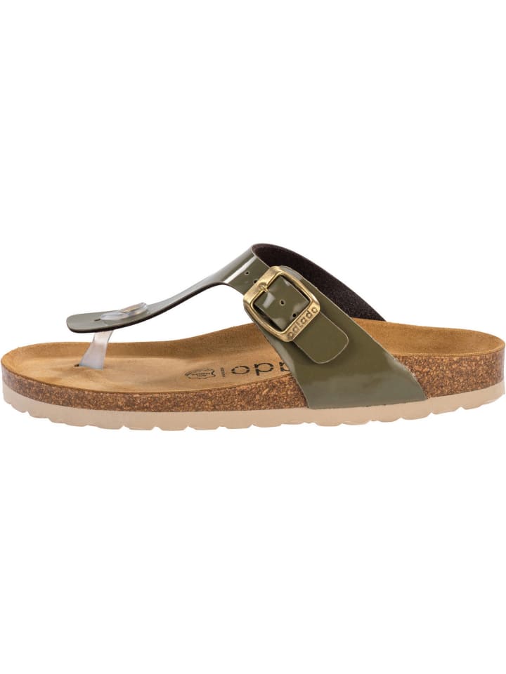 palado Zehentrenner in Lack Khaki günstig kaufen