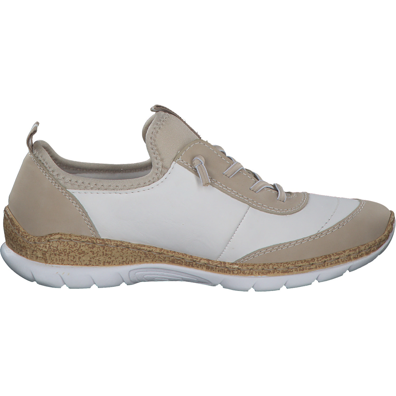Rieker N4253, Schnürschuhe, Damen, perle/weiss/perlcreme