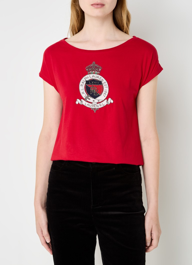 Ralph Lauren T-shirt with logo and rhinestones