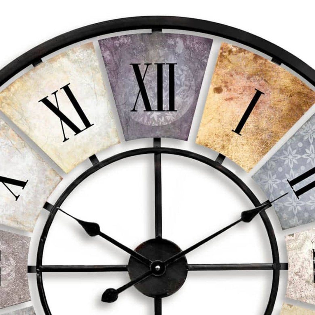 K&L Wall Art Wanduhr Große Vintage Metall Wanduhr Wohnzimmer 50cm oder 80cm Retro Uhr Küche (Used Look Metalluhr, leises Quarz Uhrwerk)