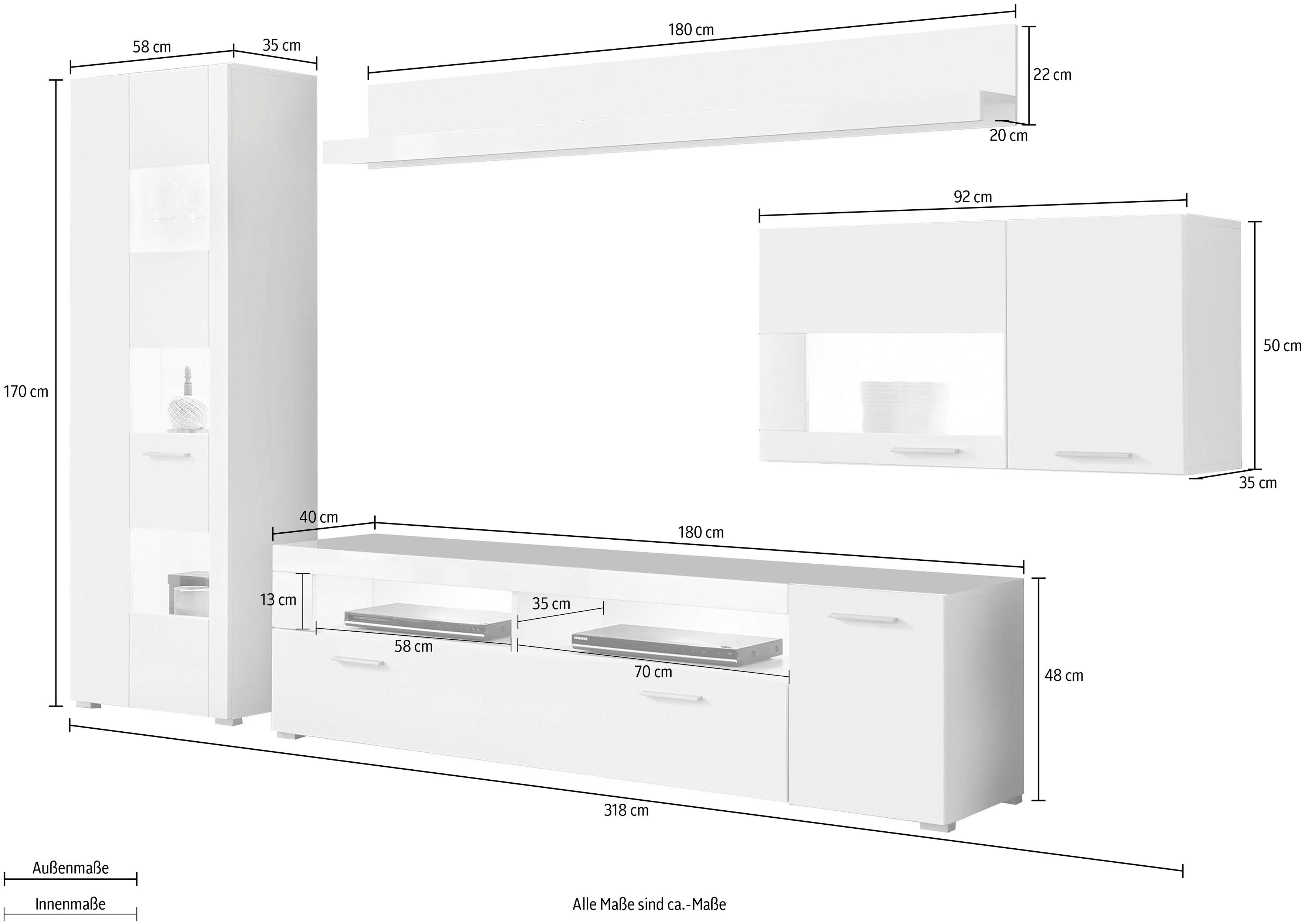 INOSIGN Wohnwand Corado, (Set, 4-St)