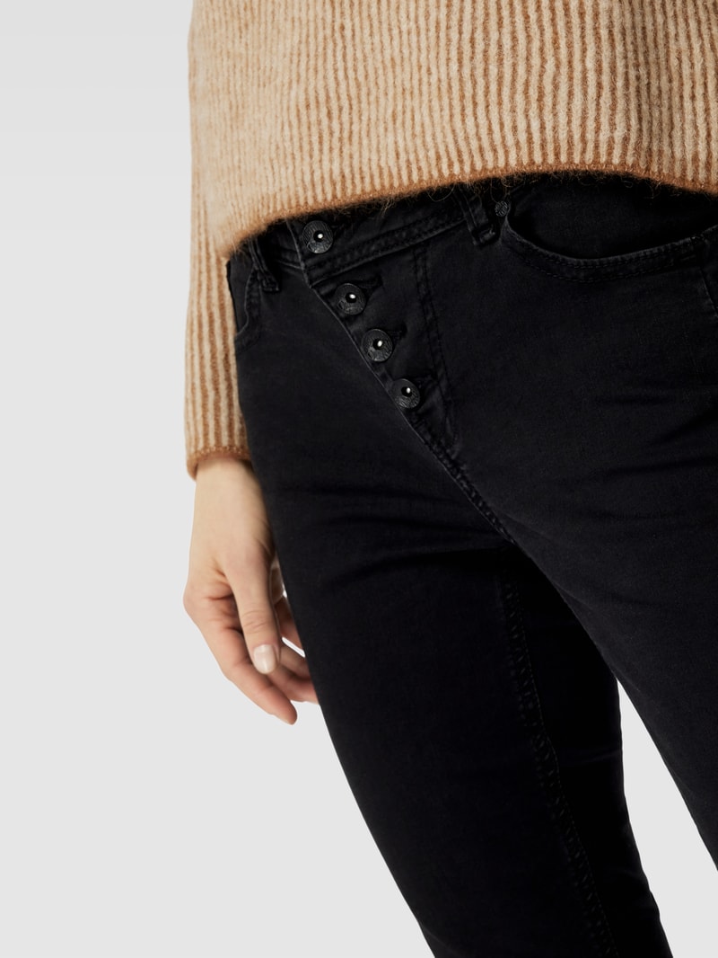 Hose mit Knopfleiste Modell 'Malibu' in schwarz