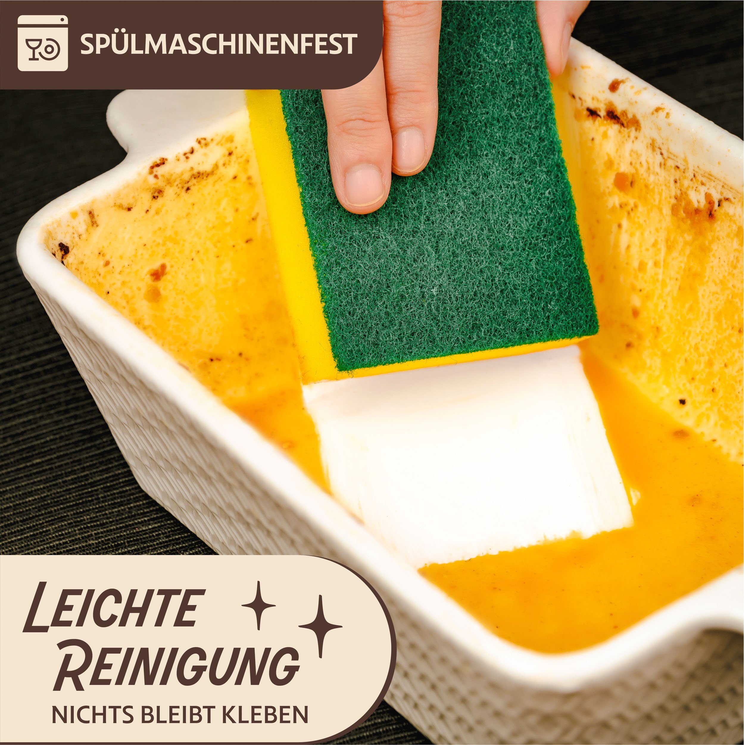 Praknu Auflaufform Klein Ofenfest Ofenform 28 cm 1,4 L - Hoher Rand Mit Antihaftbeschicht, Porzellan - Keramik, (1-St), Für 2 Personen Lasagne, Tiramisu & Auflauf - Hoher Rand - Eckig