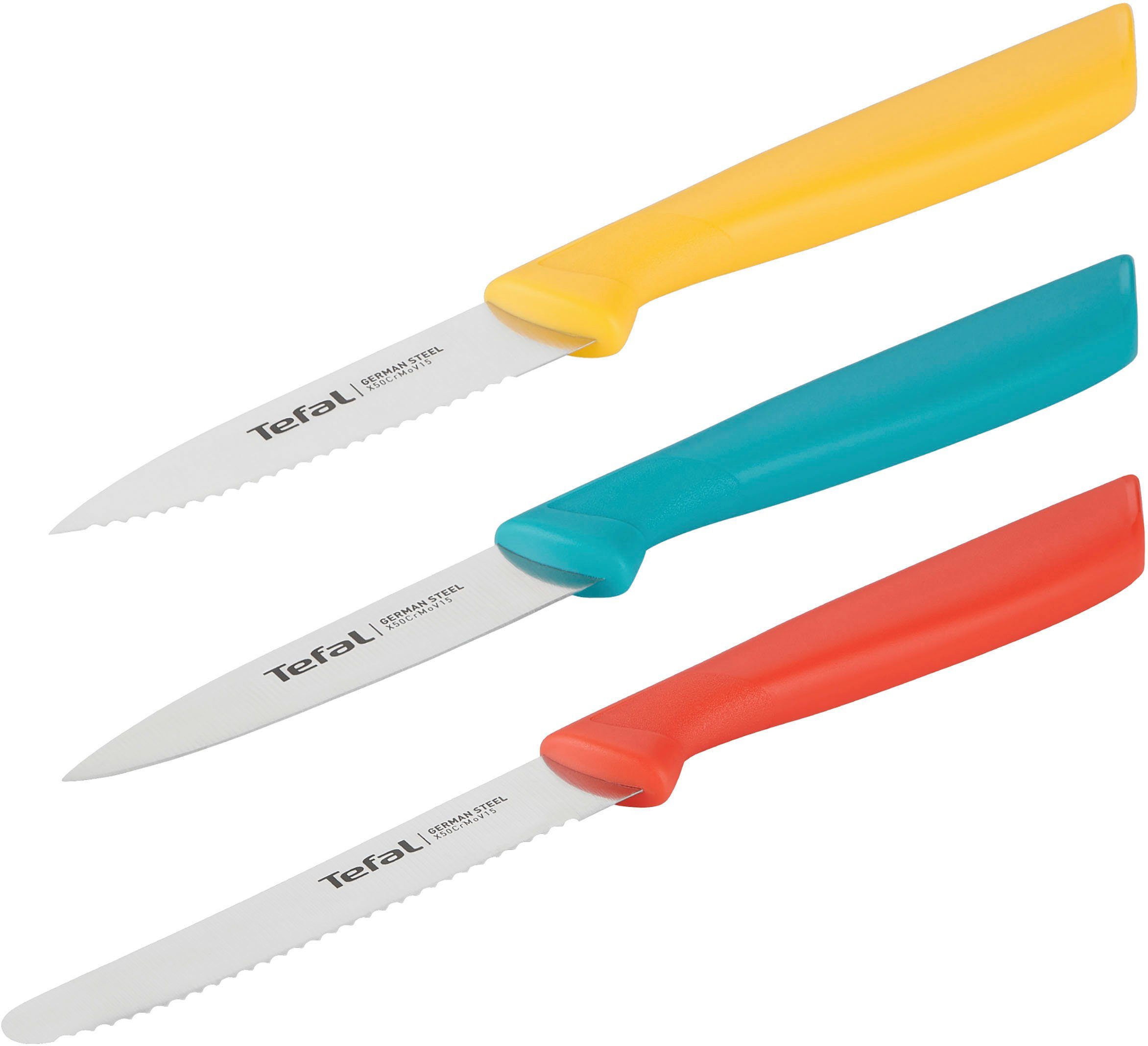 Tefal Messer-Set K273S3 Colorfood (Set, 3-tlg), Edelstahl, korrosionsbeständig, ergonomisch, sicher