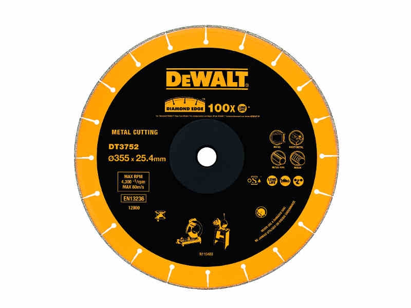 DeWalt Tillbehör DT3752-QZ Diamantsågklinga 355 x 25,4 mm för metallskärare