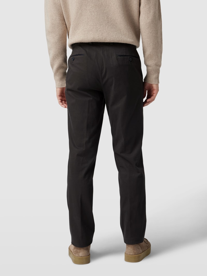 Regular Fit Bundfaltenhose Modell 'PEAKER' in dunkelgrau
