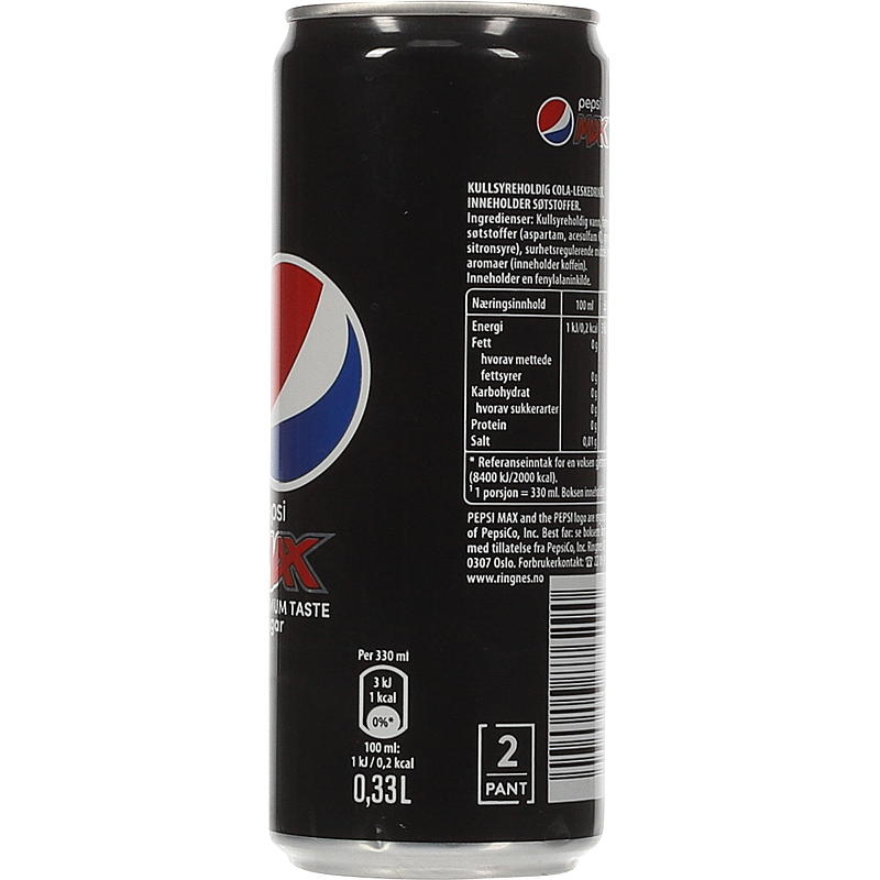 Pepsi Pepsi Max 0,33 l boks sleek