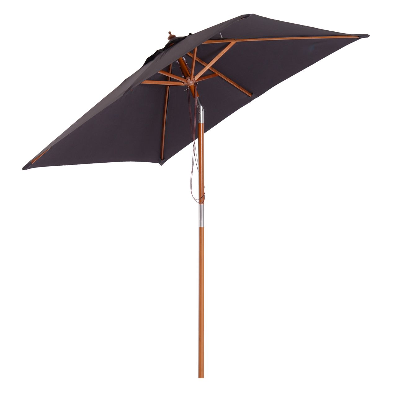 Outsunny Sonnenschirm Knickbarer Gartenschirm einstellbar Dunkelgrau 200 x 150 x 230 cm