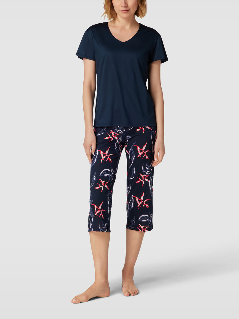 Pyjama mit Allover-Muster in marineblau