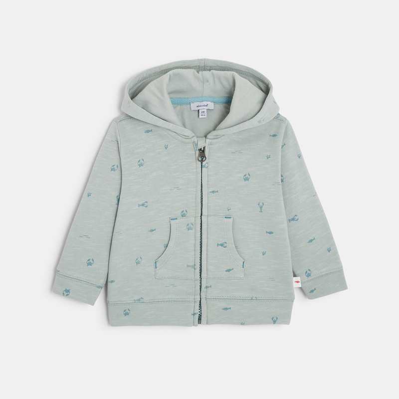 Sweat zippé bébé garçon en molleton bleu Absorba