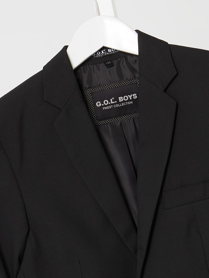 Slim Fit 2-Knopf-Sako mit Viskose-Anteil in schwarz