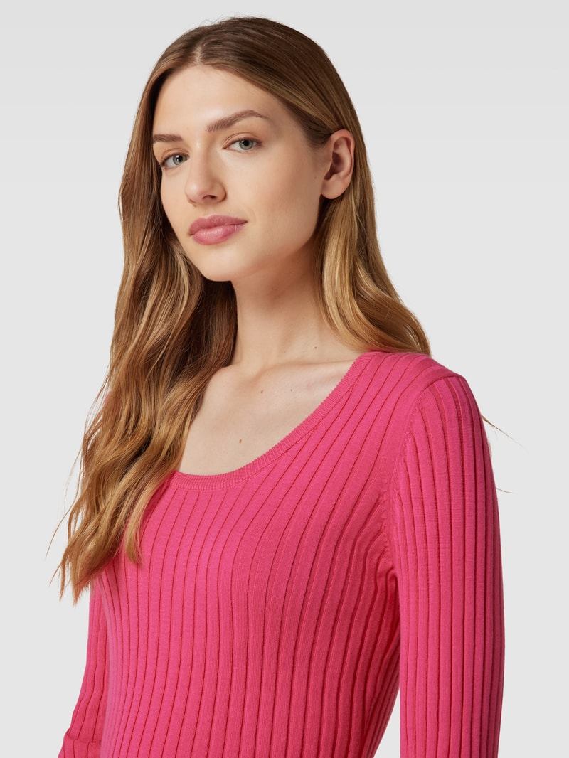 Longsleeve in Ripp-Optik in pink