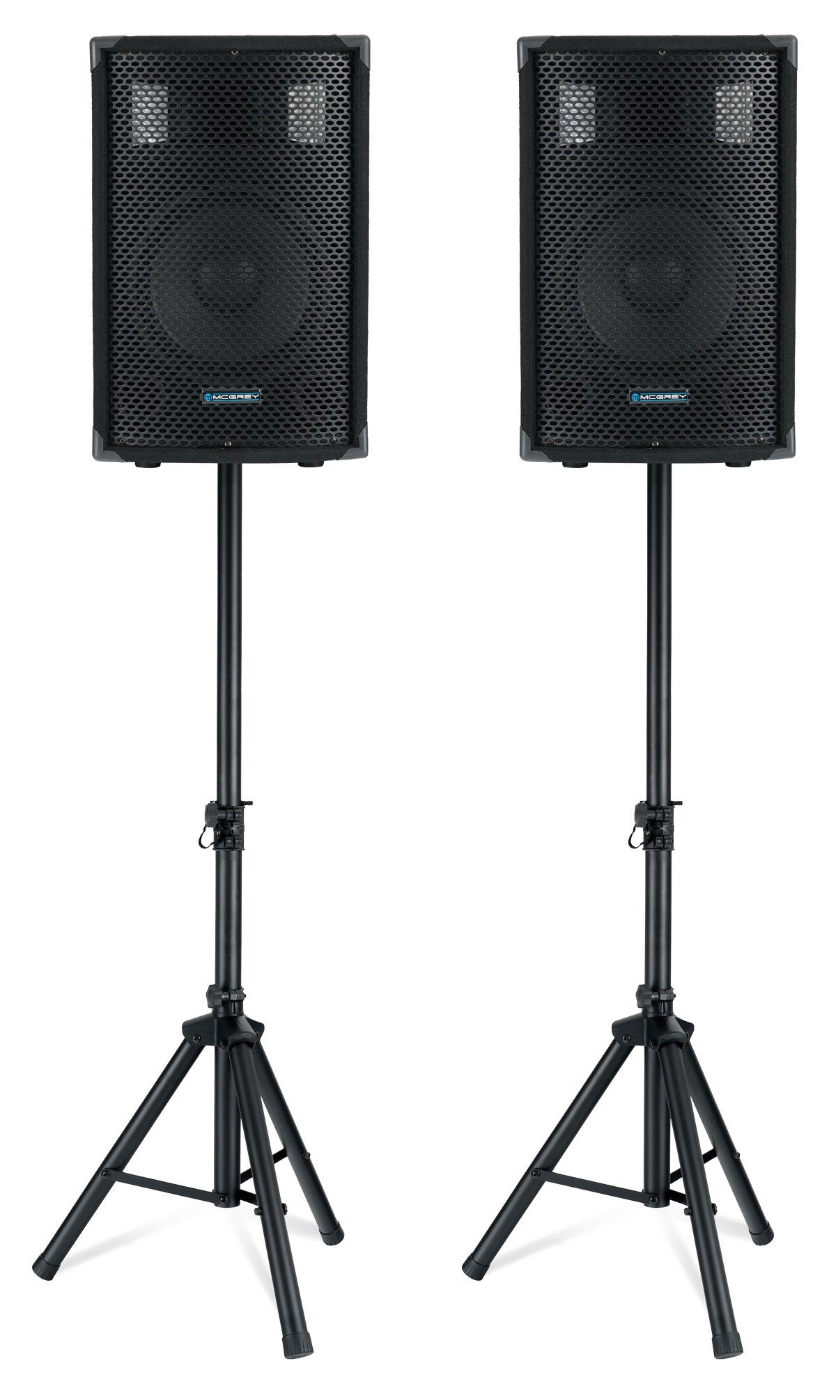 McGrey McGrey BP-210 Bandpack PA-Anlage 100 Watt Lautsprechersystem (Bluetooth, 50 W, inkl. 4-Kanal Powermixer - USB/SD-Slot - Mikrofon, Kabel & Stative)