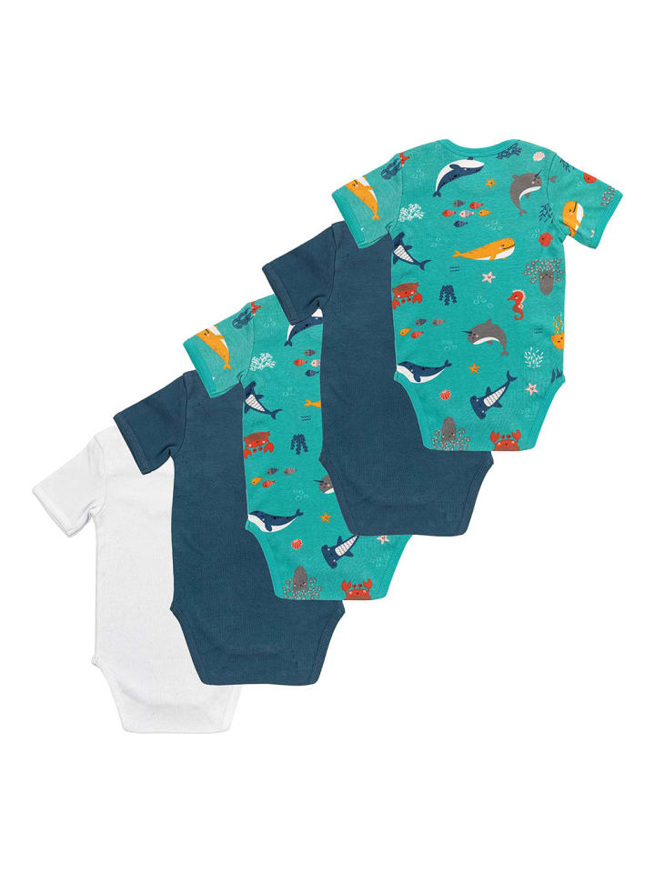 Schlummersack Bio Baby-Bodys kurzarm 5er-Pack in Hellblau günstig kaufen
