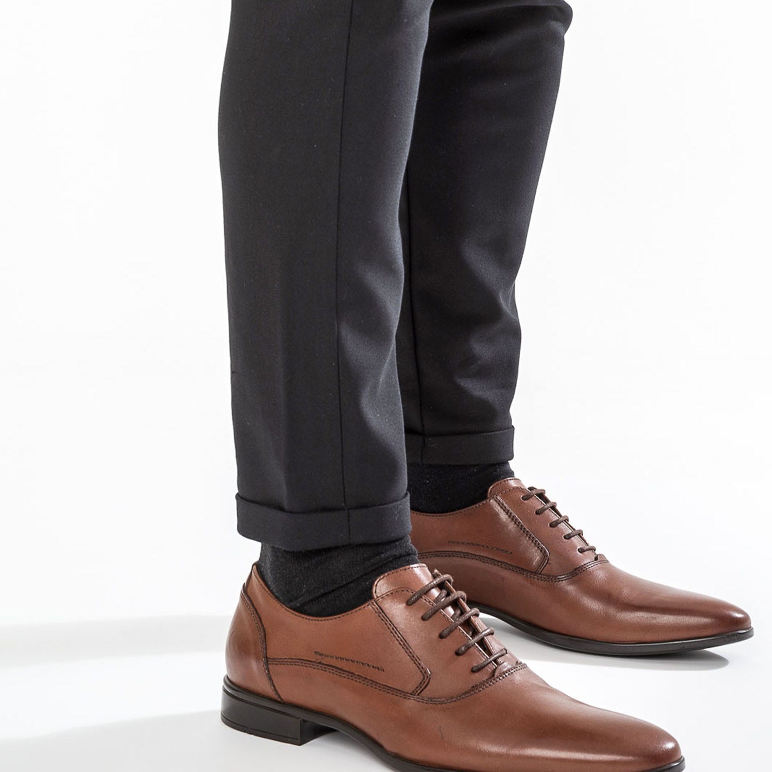 Richelieu cognac en cuir