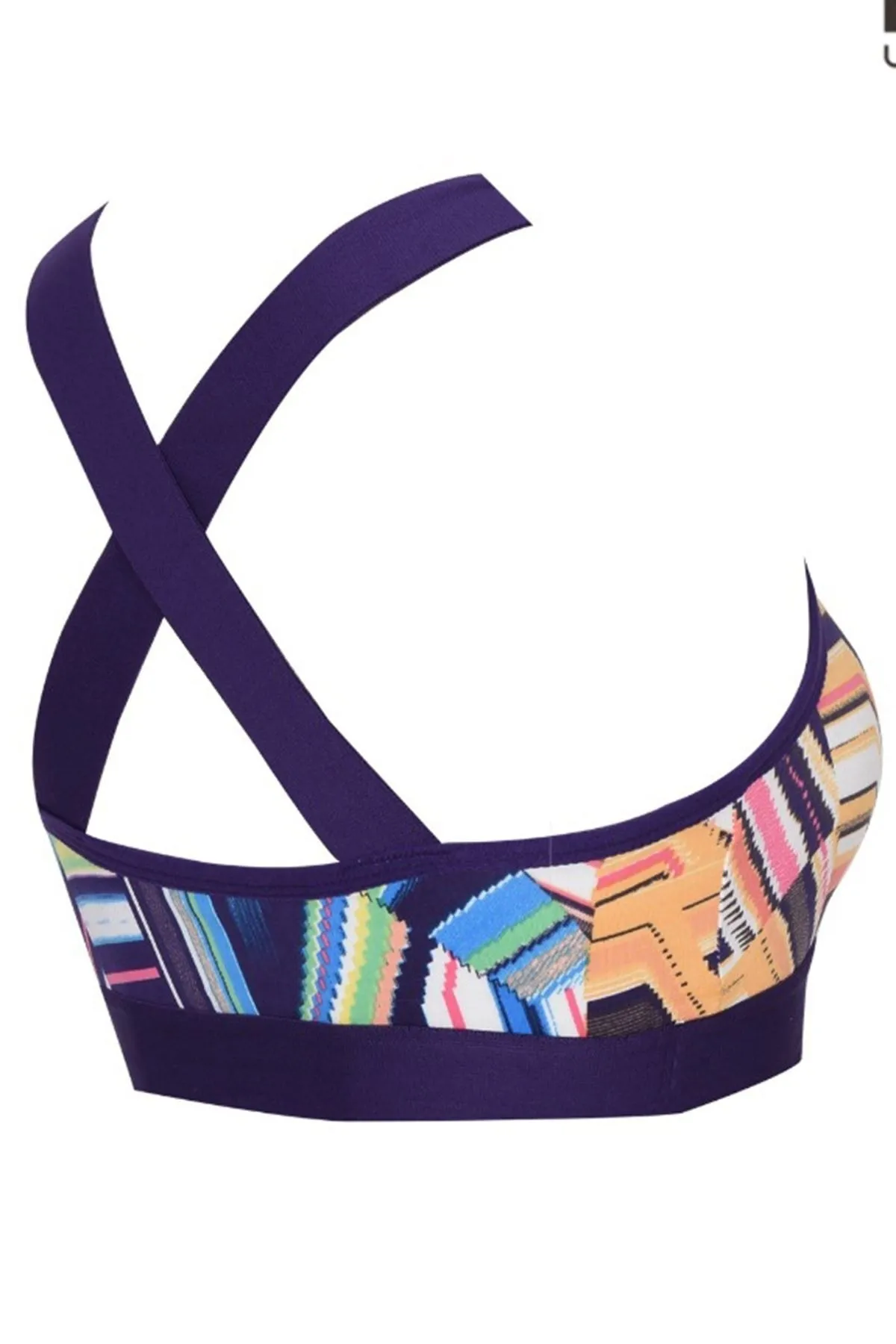 Nicoletta  Mixed-39 Damen-BH, schwammunterstützt, Sport-Bustier, gemustert, Fitness