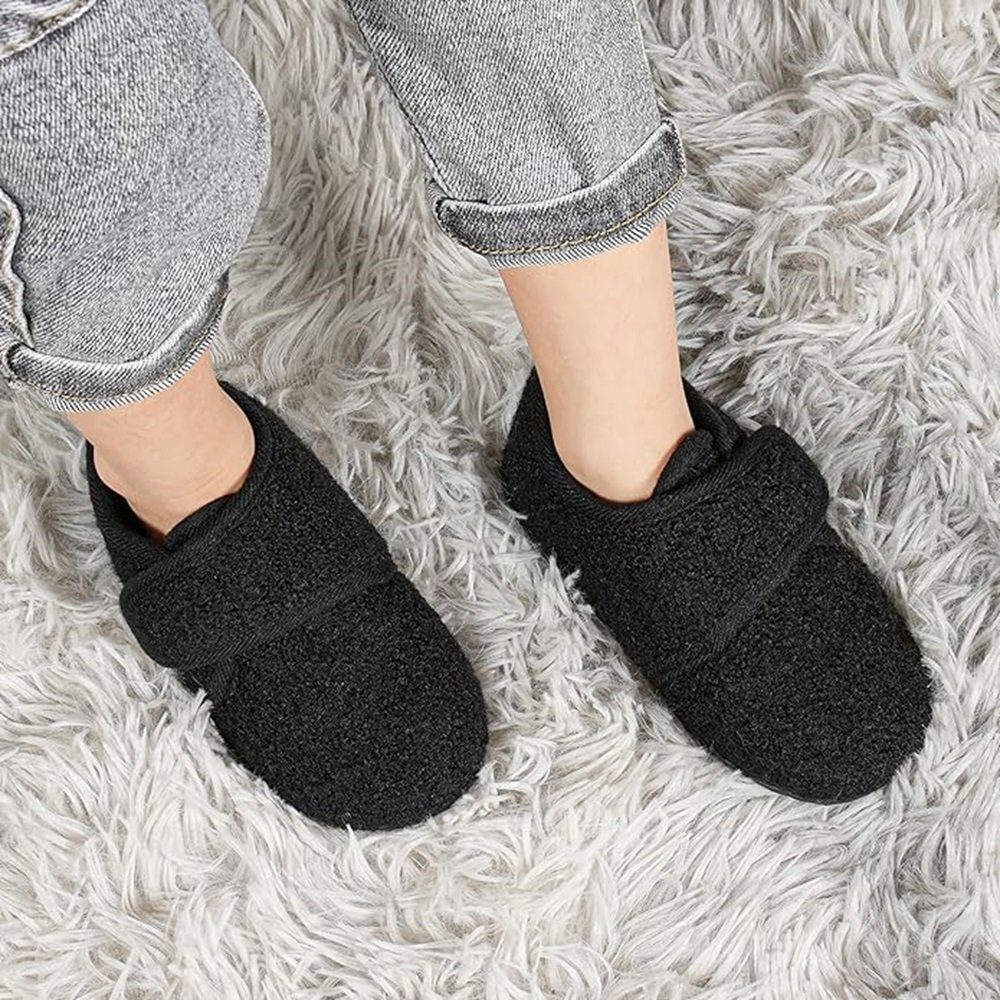 IceUnicorn Kinder-Hausschuhe - Wärmende, rutschfeste Slipper, Klettverschluss Hausschuh (1Paar Kinderhauschuhe, herausnehmbare waschbare Innensohle, rutschhemmender Sohle) Rutschfeste Gummisohle für sicheren Halt