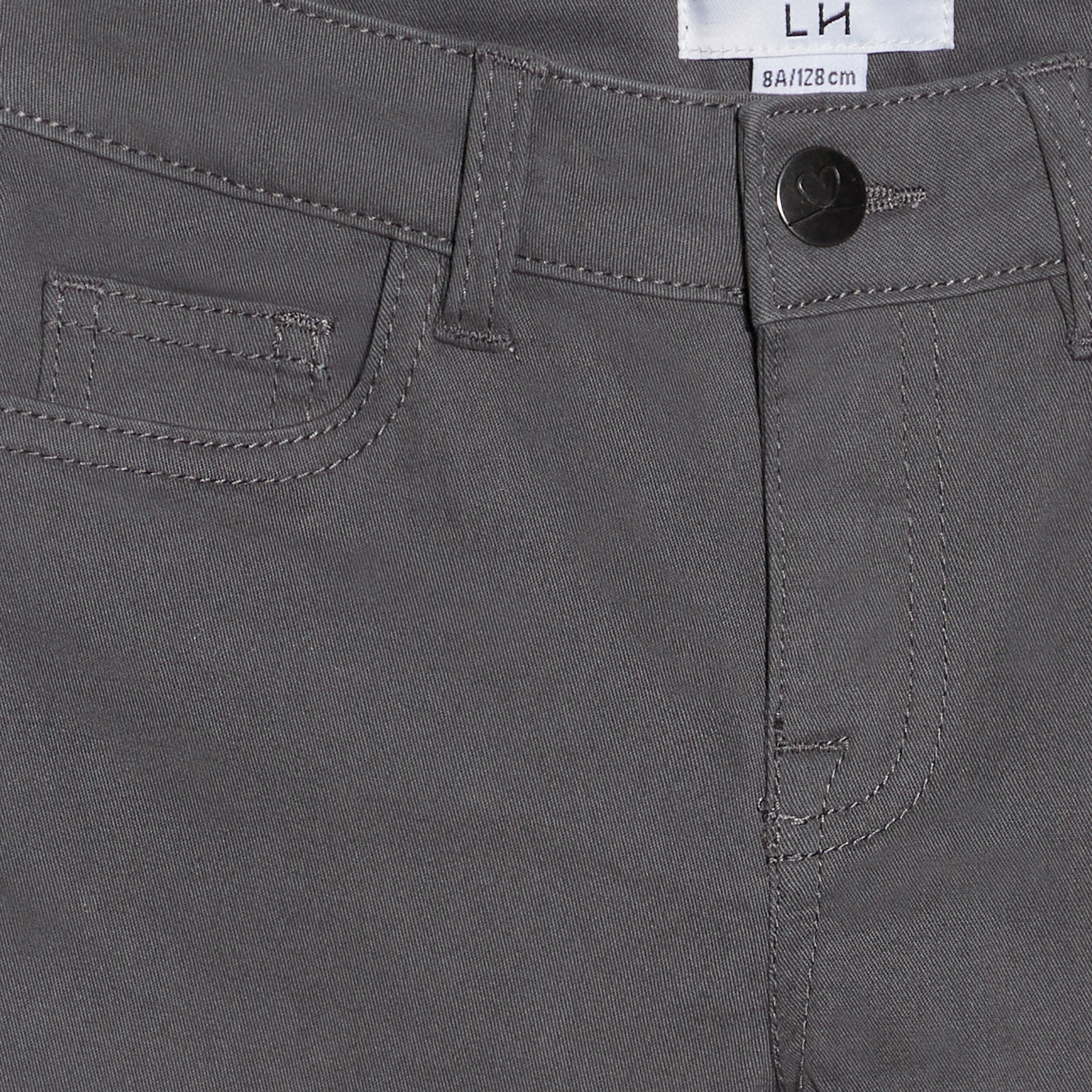 Pantalon slim taille ajustable gris foncé fille | La Halle