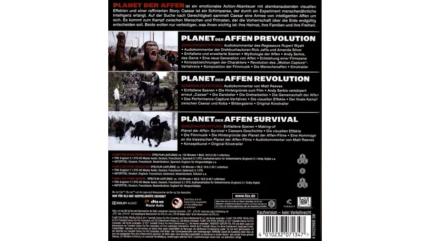 Planet der Affen Triologie [3 BRs]