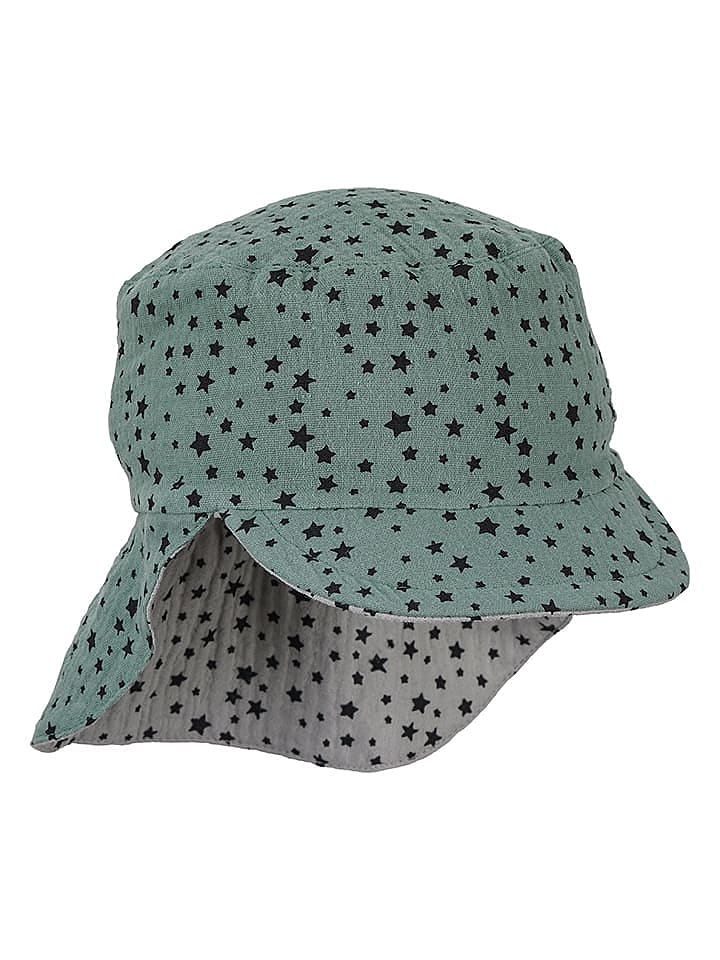 Sterntaler Wende-Nackenschutzcap in Grün - ungetragen! günstig kaufen 53 cm